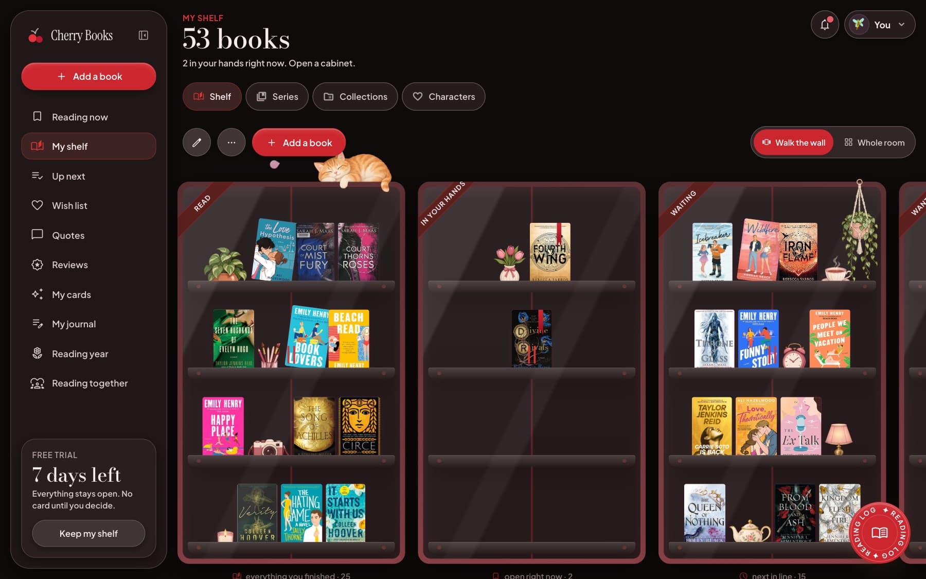 Your shelf in the Dark romance theme