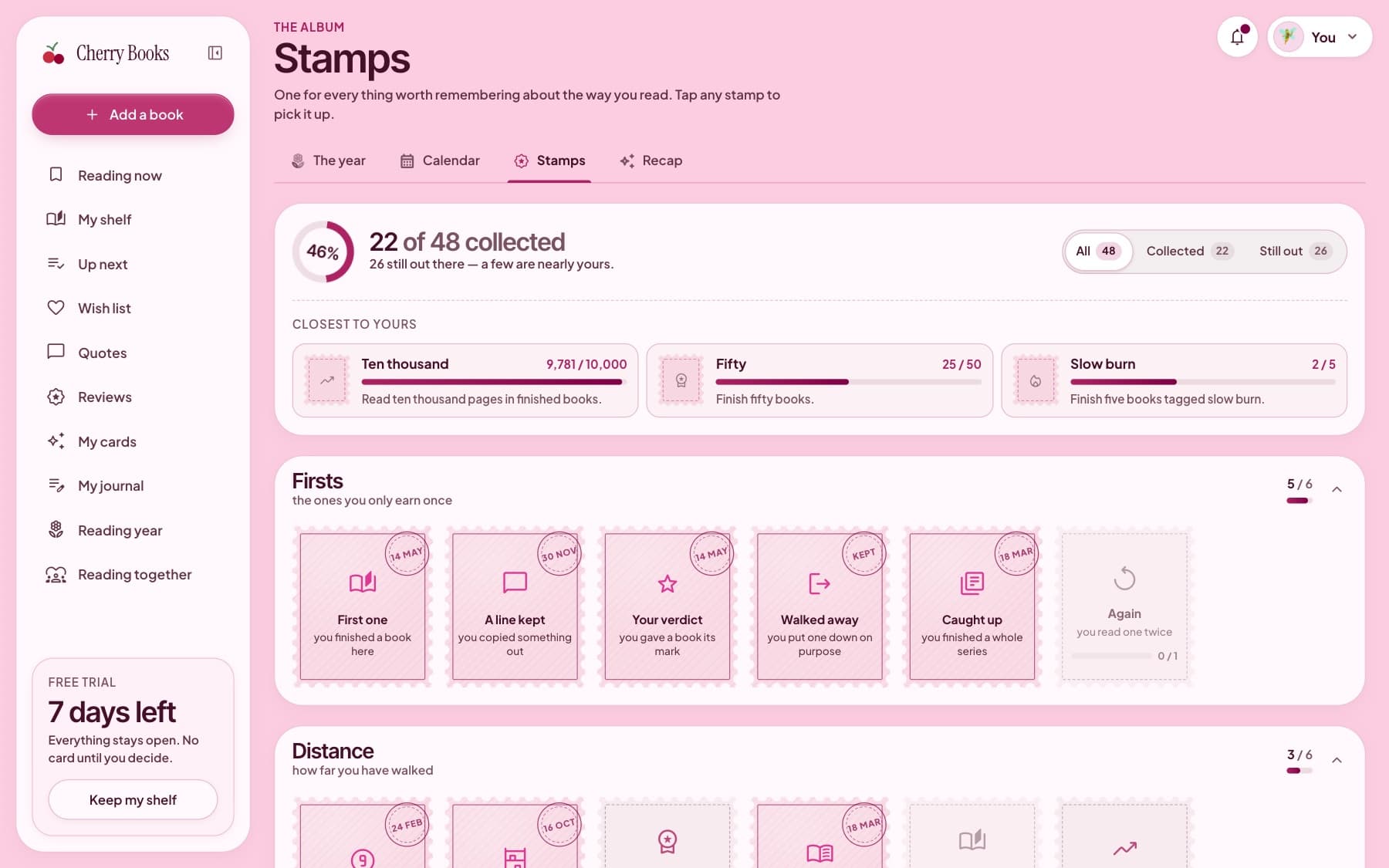 Stamps in the Milkshake theme